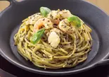 海鮮バジルクリームSeafood Basil Cream Pasta（てっぱんのスパゲッティ ミーナ天神店）