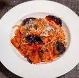 茄子とパンチェッタのトマトソースパスタ（ハローパスタ）