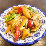 ジャガイモ、ナス、ピーマンの炒め(地三鮮)（中華料理 無限鴨）