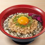 旨だしとりそぼろ丼 Savory Dashi Minced Chicken Rice Bowl w/ Raw Egg（すき家 中村黄金通店）