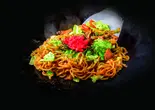 ソース米粉焼きそば（米粉と鉄板）