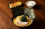 のり豚骨醤油ラーメン ライス、背脂生姜餃子セット（百麺 中目黒店）