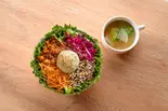 【ビーガン】オールベジタブルサラダボウル＆ヘルシー野菜スープセット（チョップドサラダ専門店 フィットグリーン 恵比寿 Chopped Salad FitGreen Ebisu）
