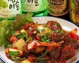 市場スンデ野菜炒め(新大久保韓国横丁 マポ豚足)