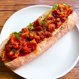 ポークチャップ（パンとスープ。Cafe Karanos[カラノス]）