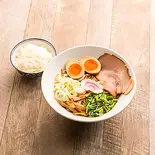 サバまぜそば+白ごはん（元祖 吉田商店）