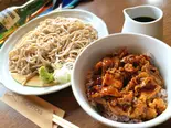 カルビ丼ともり蕎麦のセット（北池袋 長寿庵）