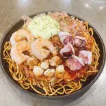 関西お好み 海鮮玉 もだん焼き(イカ・海老・帆立・麺)【マヨ】（【関西風＆広島風お好み焼き・鉄板焼き】 桜家）
