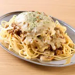 炙りチーズハンバーグ＆ミートソース Grilled Cheese Hamburg steak＆Meat Sauce（スパゲティの店『神田ナポリタン』 下高井戸店）