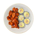 ダブルベーコン卵キンパとダッカンジョンのセットCOMBO（삼청당三青堂 韓国プレミアムキンパ専門店）