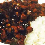 黒味噌ジャージャンかけご飯/Rice with soy bean paste(中華料理 龍門)