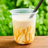 キャラメルラテ風バナナジュース（【自家製もっちりベーグル】ベーグルカフェZERO）