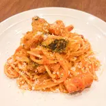 ベーコンと茄子のトマトソースパスタ（CRESCITA）