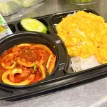 パットプリックパオ+ご飯+スクランプエッグ ผัดพริกเผาปลาหมึก+ข้าวสวย+ไข่ข้น(PINTO)