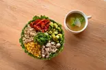 【高タンパク】メキシカンサラダボウル＆ヘルシー野菜スープセット（チョップドサラダ専門店 フィットグリーン 恵比寿 Chopped Salad FitGreen Ebisu）
