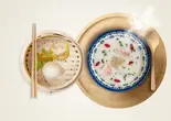 お粥セット - 「真鯛粥」<熊本產> 、点心2種（3米3下北沢店-お粥と点心専門店）