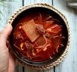 和牛カルビスープ/Japanese beef ribs soup/와규갈비스프（韓国料理＆生サムギョプサル ビビサム 池袋東口店）