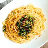 へしこと小松菜の和風パスタ（CafeWanishan）