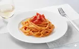 フレッシュトマトのクリームパスタ2280円↓（大盛無料の洋食屋さん。五つ星パスタ）
