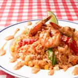 具材が色々・アメリカ南部のピリ辛ピラフ【シュリンプジャンバラヤ】（FAMILY DINER shrimp house）