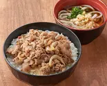 牛丼とミニうどん(温)（丼とミニうどんのぶん福）