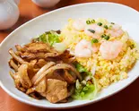エビ炒飯&中華風しょうが焼き(四川麻辣火鍋 天府 桜木町店(中華料理・定食・ラーメン・餃子))