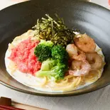 エビとブロッコリーのたらこクリームパスタ Shrimp & Broccoli Tarako Cream Pasta(濃厚たらこパスタ「たらこと私」 天王寺店)