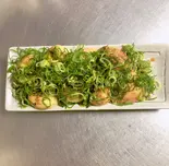 【9個】九条ねぎと痺れるうまさの麻辣乗せたこやき（【あごだし香るトロッと関西風】タコやきひでちゃん総本山 Takoyaki Hide-chan）