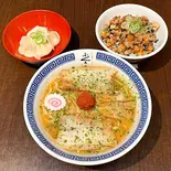 からみそラーメン+チャーシュー丼+水餃子（からみそラーメンふくろう 伏見納屋橋店）