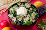 豚とほうれん草のポパイ丼(約100g)（ハラミ・ローストビーフ丼 ハラミと米 心斎橋本店）