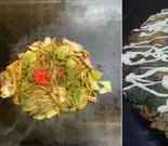 豚玉+豚キムチ焼きうどん（お好み焼きフジ）