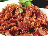ラム肉のクミン炒め Stir-Fried Lamb and Cumin(香港亭 中野店)