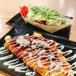 イカ焼きとねぎチーズたこ焼きのセット【マヨ】（大阪名物 揚げたこ焼きイカ焼き専門店 粉もん屋）
