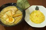 豚骨魚介ラーメン&半チャーハン Pork Broth Seafood Ramen & Half-size Fried Rice(大島ラーメン 越谷レイクタウン店)