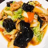 白菜·木耳·豚肉炒め(酔香園)