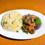牛肉の黒胡椒炒め＆ チャーハン（創作中華料理1988）