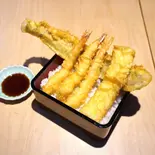 海鮮天丼(イカ、エビ、穴子)（浅草食堂 元松）