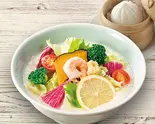 8種野菜のベジかゆ＆肉まんセット（店内炊き上げ おかゆ専門店 粥餐庁(かゆさんちん) コクーンシティ店）