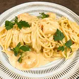 海老のトマトクリーム（パスタ＆カフェ つきあかり）