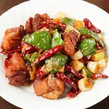 鶏肉と唐辛子の炒め Chicken and Chilli Pepper Stir-Fry(星宿飯店)