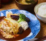 ◆【当店人気No.1】チーズハンバーグ弁当(味噌汁付き)|Cheese Hamburg Steak Bento Box(with Miso Soup)（山本のハンバーグ 六本松店）