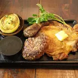 トリプル弁当TORI(大山鶏のソテー220g&和牛ハンバーグ150g&和牛ステーキ100g)(ミートイートアップ吉祥寺店)