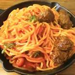 大盛りNY風ミートボールスパゲティ Extra New York Style spaghetti with meatball（【メガ盛り弁当！！】洋食店 エクストラバガンザ 大名店）
