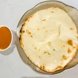 バターエビカレーチーズナンセット【パラタ ロティ付き(With parata roti)】Butter shrimp curry cheese naan set（INDIAN CURRY MASALA GHAR）