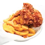 からあげ4個＆ポテト400g（大阪ドカ盛りマンモス弁当淡路総本店）