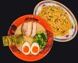 味玉HOTらーめん＆【大】チャーハンセット Aji-tama Spicy Ramen ＆ Large Fried Rice Set（ラー麺ずんどう屋 尼崎店）