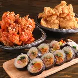ヤンニョム&フライドチキン(骨なし)12個 +のり巻き(オリジナル)コーラ付き(韓国料理 トンマッコル 上野店)
