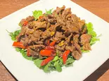 ラム肉とクミンのスパイシー炒め(孜然羊肉)（李湘潭湘菜館）