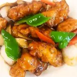 白身魚の黑胡椒炒め(けいぐん飯店)