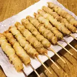 博多とりかわ(塩) 10本セット Hakata Chicken Skin (Salt) 10 Skewer Set（博多とりかわ大臣 駅南串房）